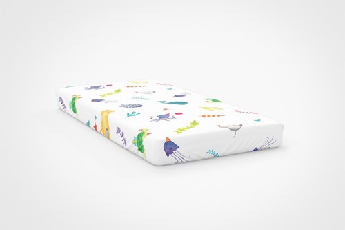 Ocean Team Fun Fitted Sheet (%100 Cotton - 100*200)