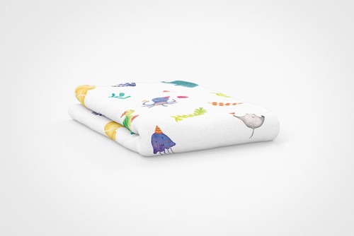 Ocean Team Fun Fitted Sheet (%100 Cotton - 100*200)