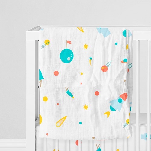 To The Moon and Back %100 Organic Muslin