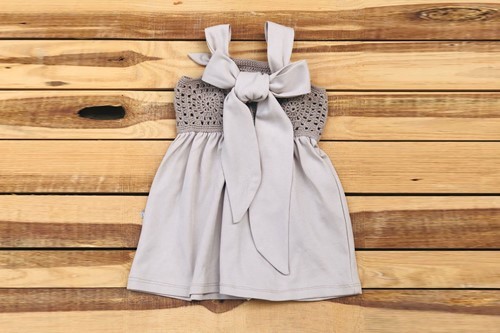 GIRL DRESS BODRUM DESIGN BROWN COLOR (6-12 MONTHS)