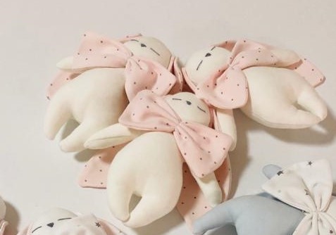  CHARLOTTE DESIGN ROSA BUNNY %100 ORGANIC SLEEPING TOY